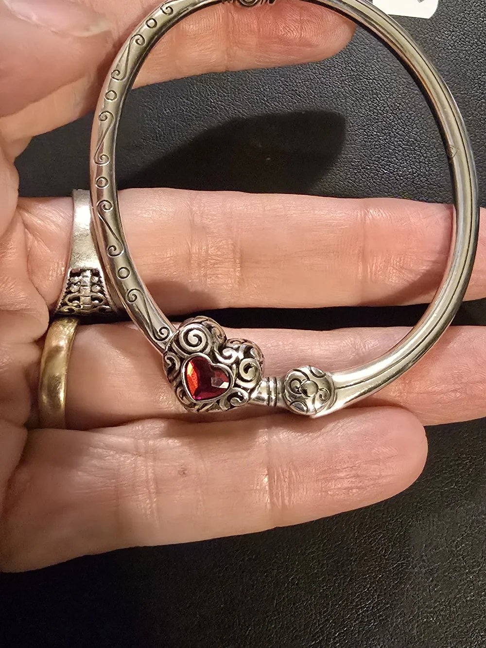 Brighton Charming Bangle, added a heart red charm